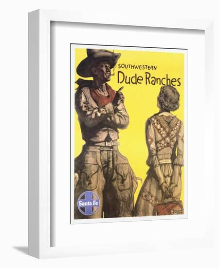 Southwestern Dude Ranches Poster-Hernando G. Villa-Framed Giclee Print
