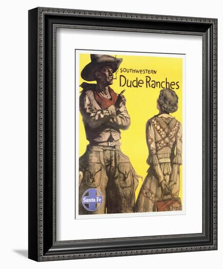 Southwestern Dude Ranches Poster-Hernando G. Villa-Framed Giclee Print