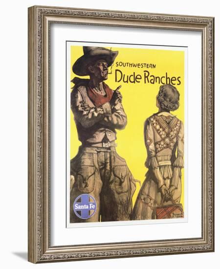 Southwestern Dude Ranches Poster-Hernando G. Villa-Framed Giclee Print