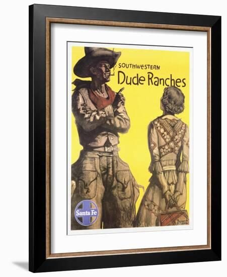 Southwestern Dude Ranches Poster-Hernando G. Villa-Framed Giclee Print