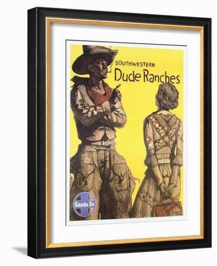 Southwestern Dude Ranches Poster-Hernando G. Villa-Framed Giclee Print