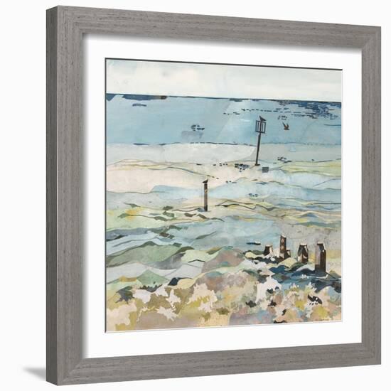 Southwold Sea View from Chris and Judy's Beach Hut-Christine McKechnie-Framed Giclee Print