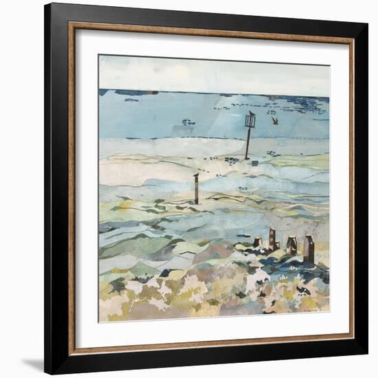 Southwold Sea View from Chris and Judy's Beach Hut-Christine McKechnie-Framed Giclee Print