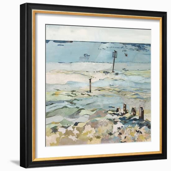 Southwold Sea View from Chris and Judy's Beach Hut-Christine McKechnie-Framed Giclee Print