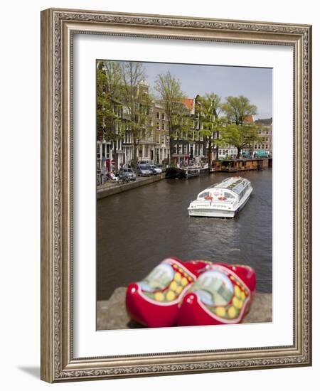 Souvenir Clogs and Canal, Amsterdam, Holland, Europe-Frank Fell-Framed Photographic Print