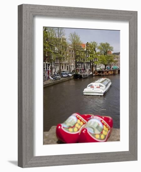 Souvenir Clogs and Canal, Amsterdam, Holland, Europe-Frank Fell-Framed Photographic Print