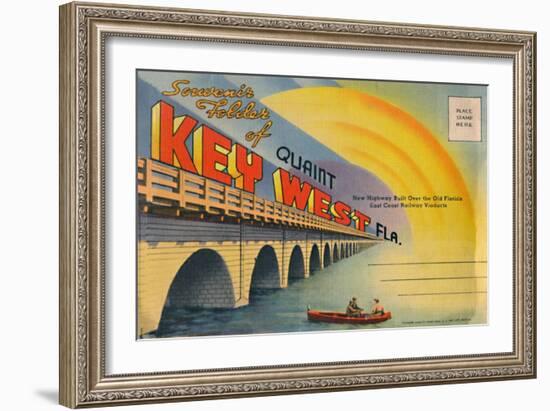 'Souvenir Folder of Quaint Key West Fla. - New Highway', c1940s-Unknown-Framed Giclee Print