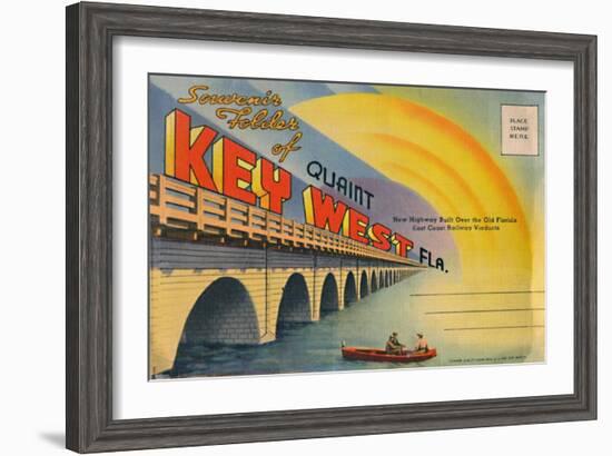 'Souvenir Folder of Quaint Key West Fla. - New Highway', c1940s-Unknown-Framed Giclee Print