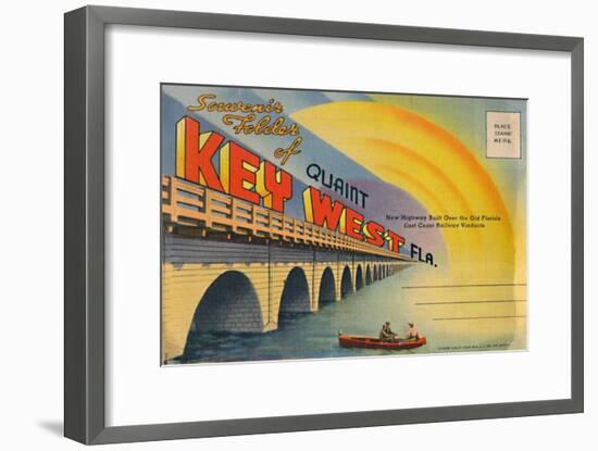'Souvenir Folder of Quaint Key West Fla. - New Highway', c1940s-Unknown-Framed Giclee Print