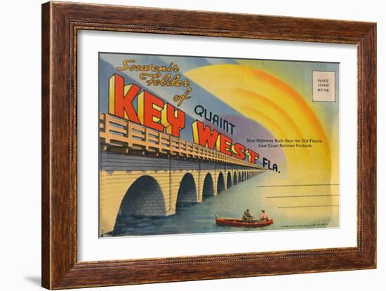 'Souvenir Folder of Quaint Key West Fla. - New Highway', c1940s-Unknown-Framed Giclee Print