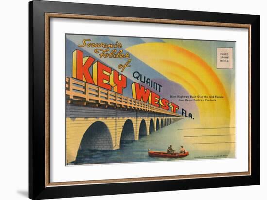 'Souvenir Folder of Quaint Key West Fla. - New Highway', c1940s-Unknown-Framed Giclee Print