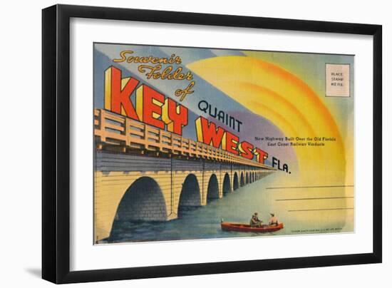 'Souvenir Folder of Quaint Key West Fla. - New Highway', c1940s-Unknown-Framed Giclee Print