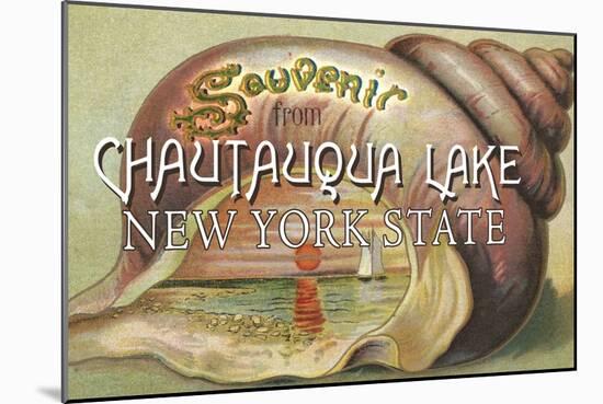 Souvenir from Chautauqua Lake, New York Shell and Sunset-Lantern Press-Mounted Art Print