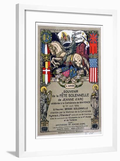 Souvenir of a Festival to Honour Joan of Arc, Staged at Mainz Cathedral, Germany, 1919-null-Framed Giclee Print