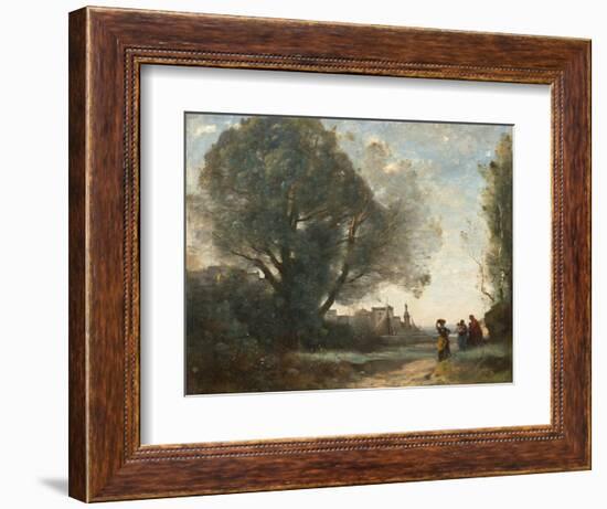 Souvenir of Terracina, 1864 (Oil on Canvas)-Jean Baptiste Camille Corot-Framed Giclee Print