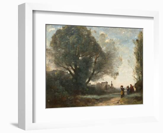 Souvenir of Terracina, 1864 (Oil on Canvas)-Jean Baptiste Camille Corot-Framed Giclee Print