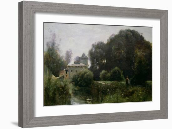 Souvenir of the Villa Borghese, 1855-Jean-Baptiste-Camille Corot-Framed Giclee Print