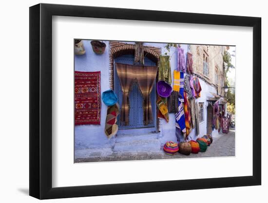 Souvenir Shops in the Kasbah, Chefchaouen, Rif Mountains, Morocco-Emily Wilson-Framed Photographic Print