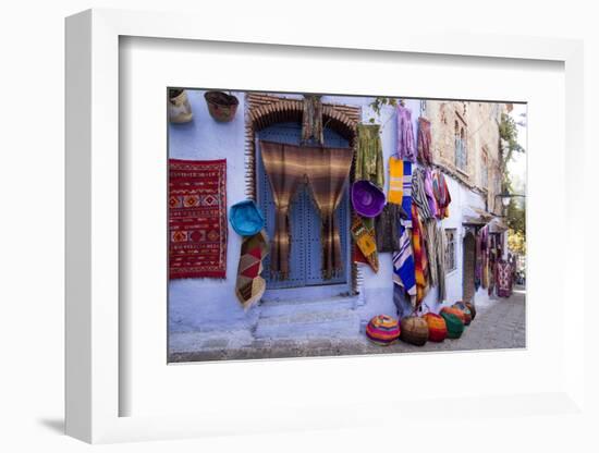 Souvenir Shops in the Kasbah, Chefchaouen, Rif Mountains, Morocco-Emily Wilson-Framed Photographic Print