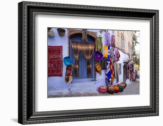 Souvenir Shops in the Kasbah, Chefchaouen, Rif Mountains, Morocco-Emily Wilson-Framed Photographic Print