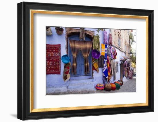 Souvenir Shops in the Kasbah, Chefchaouen, Rif Mountains, Morocco-Emily Wilson-Framed Photographic Print