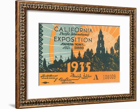 Souvenir Ticket, California Exposition, San Diego-null-Framed Art Print