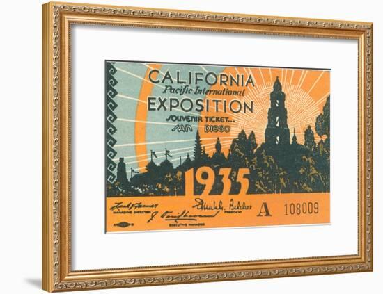 Souvenir Ticket, California Exposition, San Diego-null-Framed Art Print