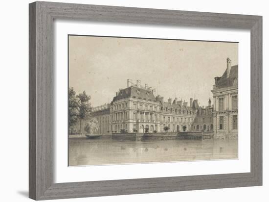 Souvenirs de Fontainebleau : Cour de la Fontaine, vue prise de l'avenue de Maintenon vers 1860-Philippe Benoist-Framed Giclee Print