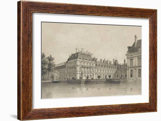 Souvenirs de Fontainebleau : Cour de la Fontaine, vue prise de l'avenue de Maintenon vers 1860-Philippe Benoist-Framed Giclee Print