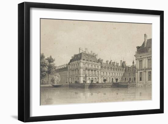 Souvenirs de Fontainebleau : Cour de la Fontaine, vue prise de l'avenue de Maintenon vers 1860-Philippe Benoist-Framed Giclee Print