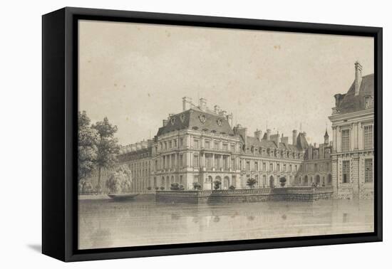 Souvenirs de Fontainebleau : Cour de la Fontaine, vue prise de l'avenue de Maintenon vers 1860-Philippe Benoist-Framed Premier Image Canvas