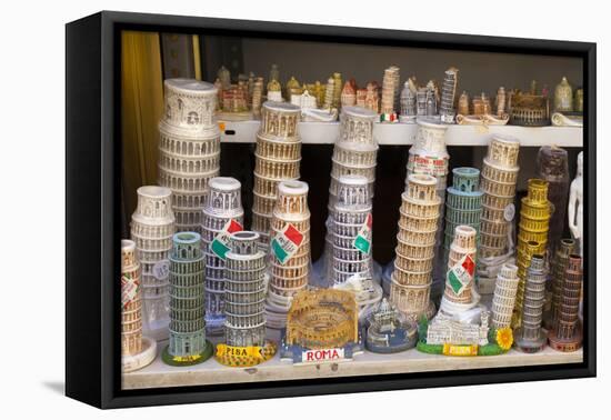 Souvenirs of the Leaning Tower of Pisa (Torre Pendente) and of Roma, Pisa, Tuscany, Italy, Europe-John Guidi-Framed Premier Image Canvas