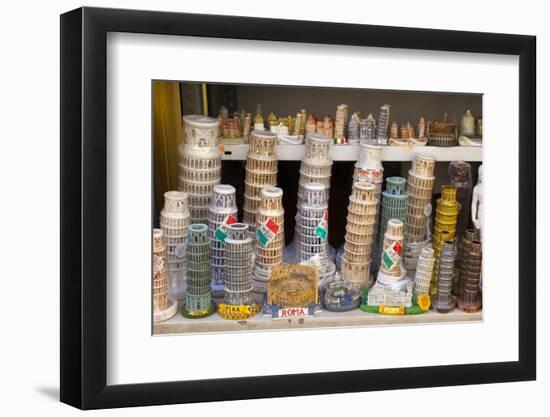 Souvenirs of the Leaning Tower of Pisa (Torre Pendente) and of Roma, Pisa, Tuscany, Italy, Europe-John Guidi-Framed Photographic Print
