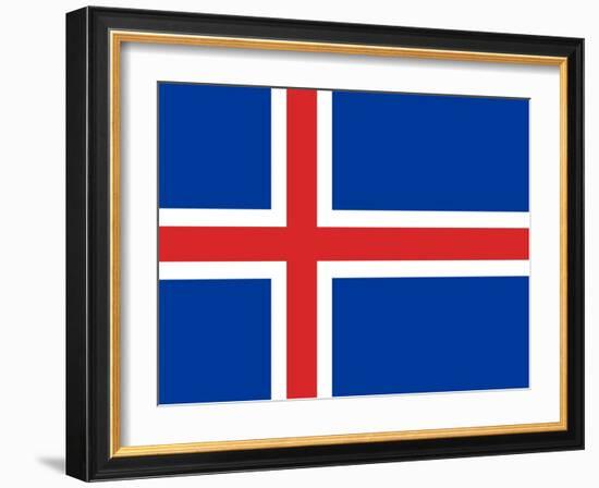 Sovereign State Flag Of Country Of Iceland In Official Colors-Speedfighter-Framed Art Print