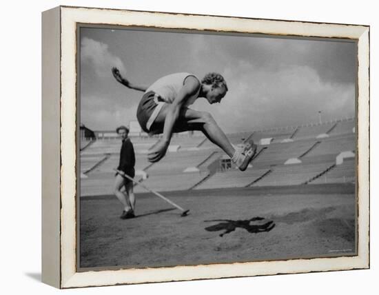 Soviet Athlete Alexandra Chundina Practicing for the Russian Olympics-Lisa Larsen-Framed Premier Image Canvas