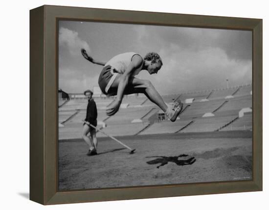 Soviet Athlete Alexandra Chundina Practicing for the Russian Olympics-Lisa Larsen-Framed Premier Image Canvas