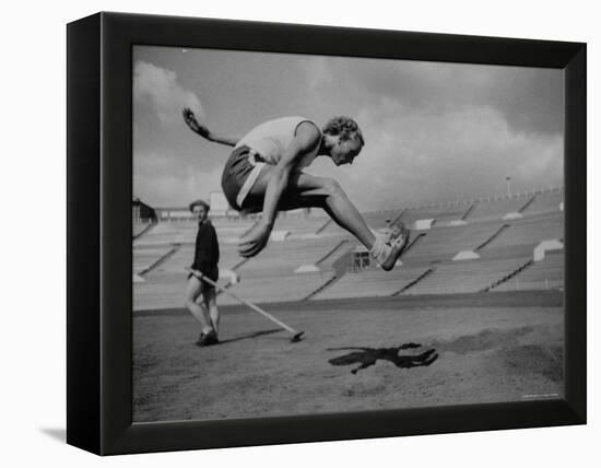 Soviet Athlete Alexandra Chundina Practicing for the Russian Olympics-Lisa Larsen-Framed Premier Image Canvas