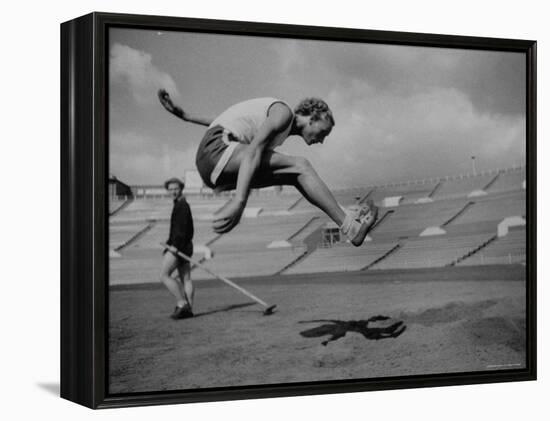 Soviet Athlete Alexandra Chundina Practicing for the Russian Olympics-Lisa Larsen-Framed Premier Image Canvas