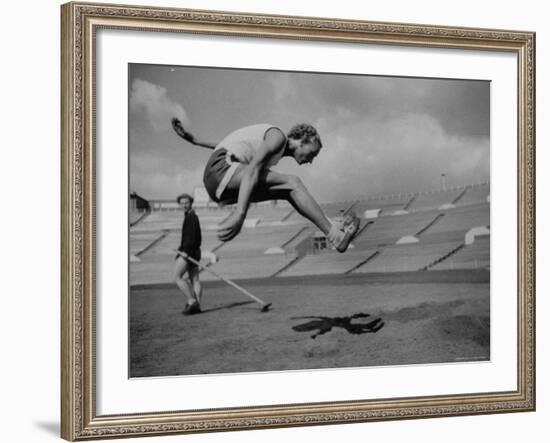 Soviet Athlete Alexandra Chundina Practicing for the Russian Olympics-Lisa Larsen-Framed Premium Photographic Print