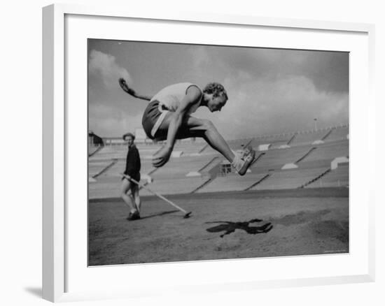 Soviet Athlete Alexandra Chundina Practicing for the Russian Olympics-Lisa Larsen-Framed Premium Photographic Print