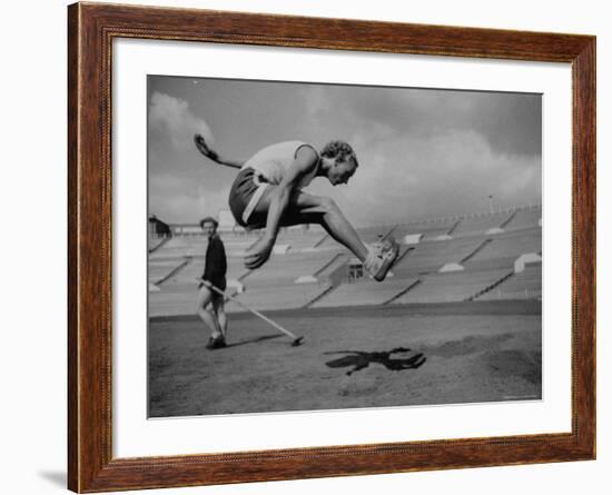 Soviet Athlete Alexandra Chundina Practicing for the Russian Olympics-Lisa Larsen-Framed Premium Photographic Print