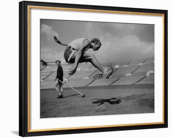 Soviet Athlete Alexandra Chundina Practicing for the Russian Olympics-Lisa Larsen-Framed Premium Photographic Print