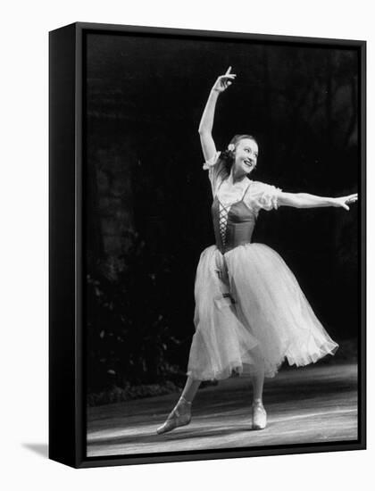 Soviet Ballerina Galina Ulanova Dancing in Title Role of Ballet "Giselle" at the Bolshoi Theater-Howard Sochurek-Framed Premier Image Canvas