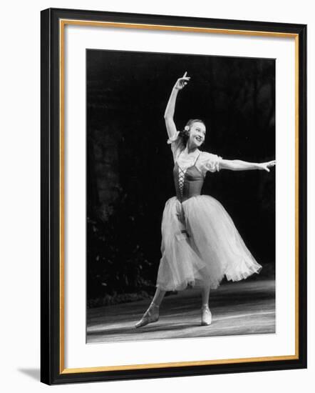 Soviet Ballerina Galina Ulanova Dancing in Title Role of Ballet "Giselle" at the Bolshoi Theater-Howard Sochurek-Framed Premium Photographic Print