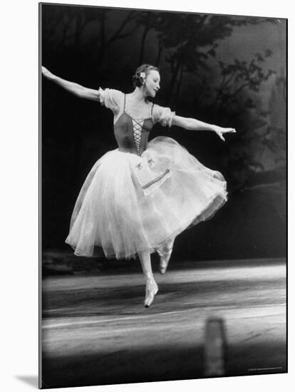 Soviet Ballerina Galina Ulanova Dancing in Title Roll of Ballet "Giselle" at the Bolshoi Theater-Howard Sochurek-Mounted Premium Photographic Print