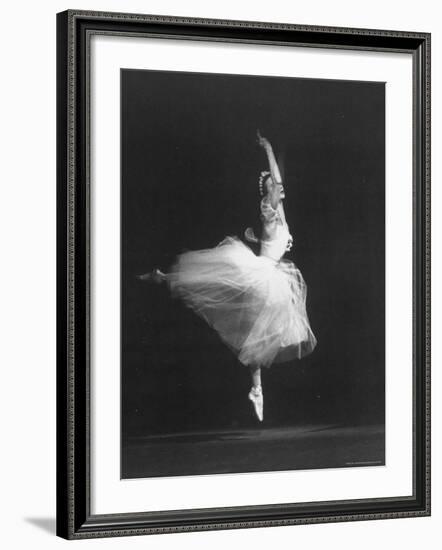 Soviet Ballerina Galina Ulanova Dancing in Title Roll of Ballet "Giselle" at the Bolshoi Theater-Howard Sochurek-Framed Premium Photographic Print