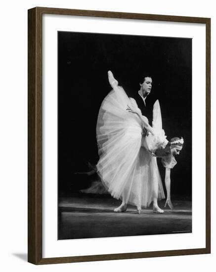 Soviet Ballerina Galina Ulanova Performing in Ballet "Giselle" at the Bolshoi Theater-Howard Sochurek-Framed Premium Photographic Print