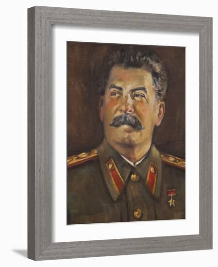 Soviet-Era Art, M.J.V. Stalin By Johannes Saal, 1952, Art Museum of Estonia, Tallinn, Estonia-Walter Bibikow-Framed Photographic Print