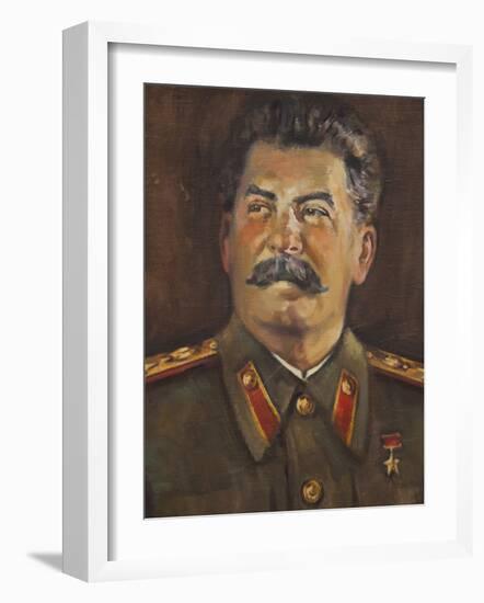 Soviet-Era Art, M.J.V. Stalin By Johannes Saal, 1952, Art Museum of Estonia, Tallinn, Estonia-Walter Bibikow-Framed Photographic Print