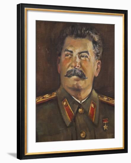 Soviet-Era Art, M.J.V. Stalin By Johannes Saal, 1952, Art Museum of Estonia, Tallinn, Estonia-Walter Bibikow-Framed Photographic Print